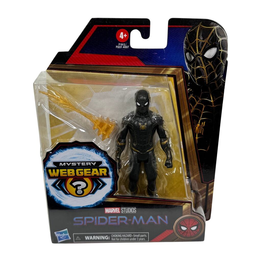 Marvel Spider-Man Mystery Web‎ Gear Black and Gold Suit Spider-Man Action Figure